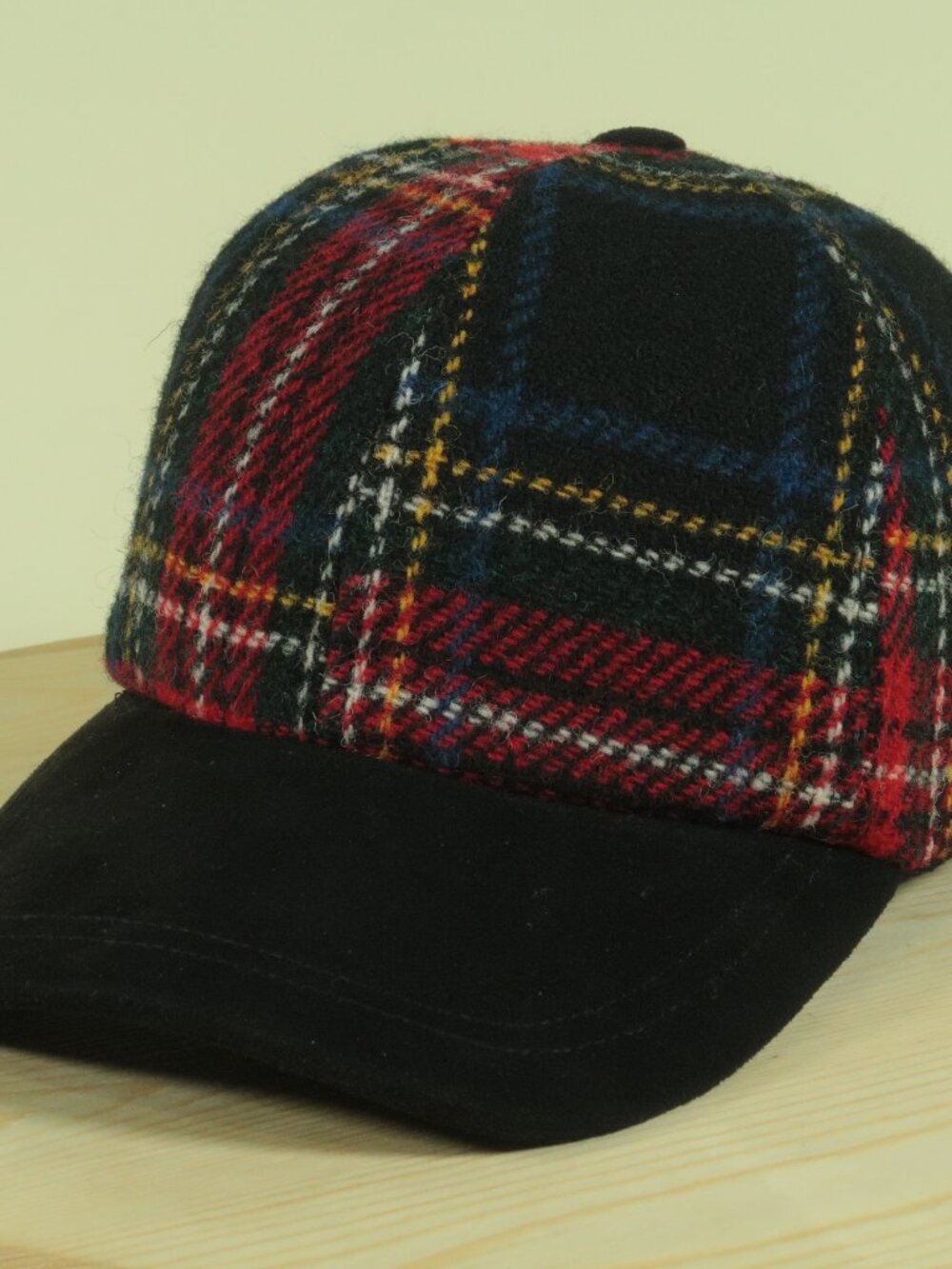 Harris Tweed Wool Baseball Cap Hat Womens Multicolor Stewart Tartan New